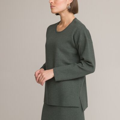 ANNE WEYBURN Jersey con cuello redondo de punto Milán. Color ANNE WEYBURN Jersey con cuello redondo de punto Milán. Color