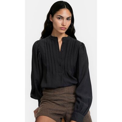 La Redoute Blusa de cuello RONDI abotonada de manga larga. Talla XL. Color La Redoute Blusa de cuello RONDI abotonada de manga larga. Talla XL. Color