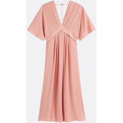 La Redoute Vestido largo evasé, escote en pico, mangas hasta el codo. Talla 38. Color La Redoute Vestido largo evasé, escote en pico, mangas hasta el codo. Talla 38. Color