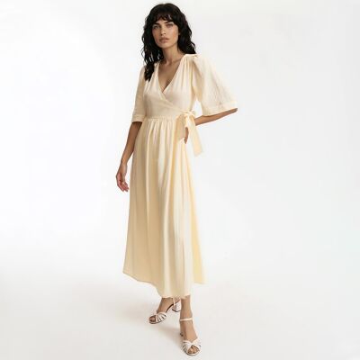 La Redoute Vestido largo cruzado de manga corta. Talla 34. Color La Redoute Vestido largo cruzado de manga corta. Talla 34. Color