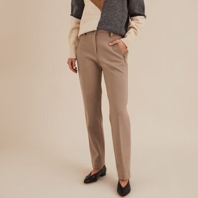 ANNE WEYBURN Pantalón recto, talle alto, punto elástico. Color ANNE WEYBURN Pantalón recto, talle alto, punto elástico. Color