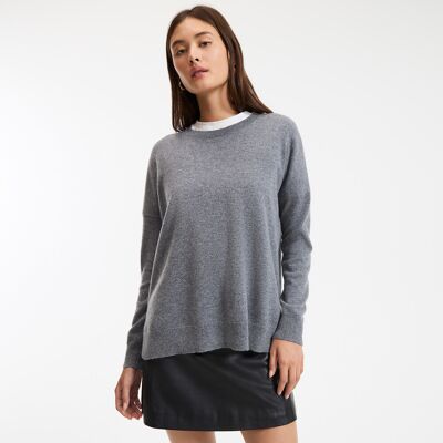La Redoute Jersey de cachemira con cuello redondo, de punto fino, volumen amplio. Talla XL. Color La Redoute Jersey de cachemira con cuello redondo, de punto fino, volumen amplio. Talla XL. Color