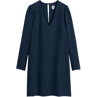 La Redoute Vestido evasé con cuello de pico, manga larga. Talla 36. Color La Redoute Vestido evasé con cuello de pico, manga larga. Talla 36. Color