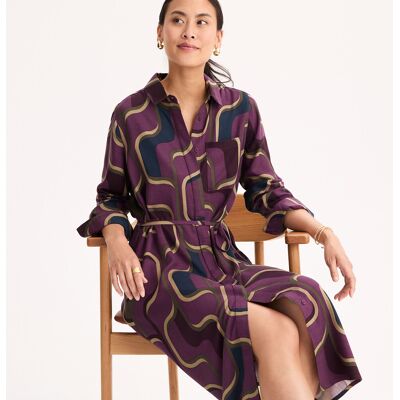 ANNE WEYBURN Vestido de largo midi estampado de manga larga. Color ANNE WEYBURN Vestido de largo midi estampado de manga larga. Color