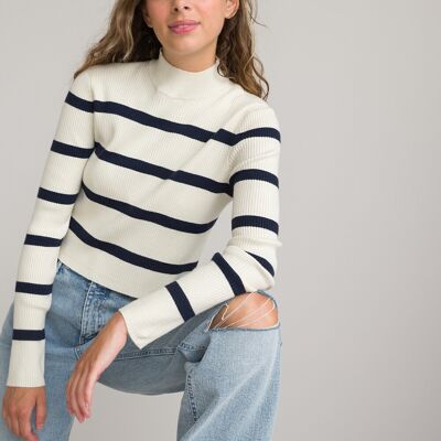 La Redoute Jersey cropped, cuello alto de rayas. Talla XXXS. Color La Redoute Jersey cropped, cuello alto de rayas. Talla XXXS. Color