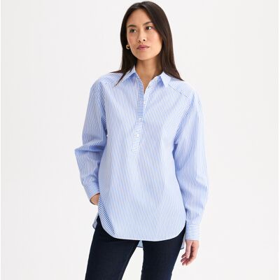 ANNE WEYBURN Camisa larga de algodón a rayas y de manga larga. Color ANNE WEYBURN Camisa larga de algodón a rayas y de manga larga. Color