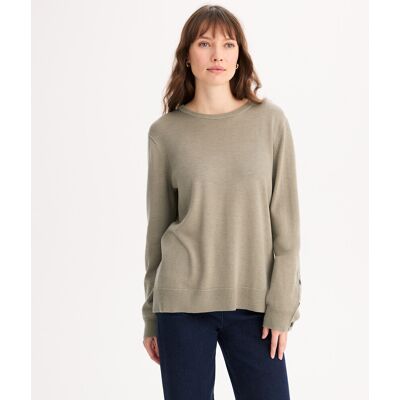 ANNE WEYBURN Jersey de cuello redondo de punto fino, mezcla de lana. Color ANNE WEYBURN Jersey de cuello redondo de punto fino, mezcla de lana. Color