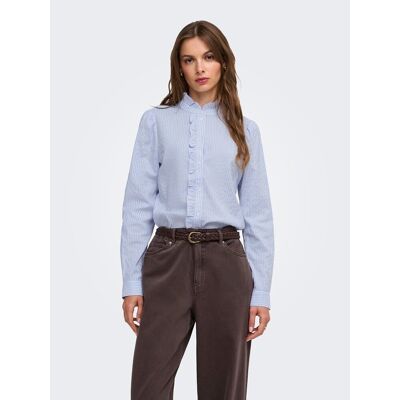 Only Blusa de cuello mao con volantes. Color Only Blusa de cuello mao con volantes. Color
