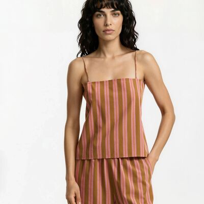 La Redoute Top de rayas de algodón con tirantes finos. Talla S. Color La Redoute Top de rayas de algodón con tirantes finos. Talla S. Color