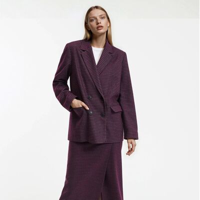 La Redoute Americana larga, corte oversize, a cuadros. Talla L. Color La Redoute Americana larga, corte oversize, a cuadros. Talla L. Color
