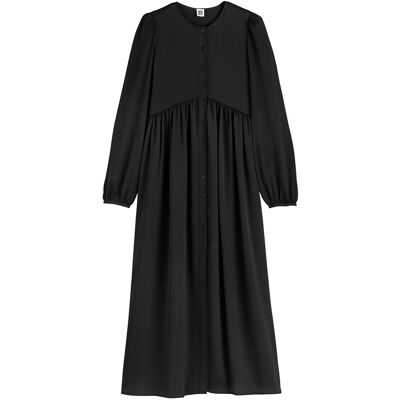 La Redoute Vestido largo evasé abotonado, manga larga. Talla 36. Color La Redoute Vestido largo evasé abotonado, manga larga. Talla 36. Color