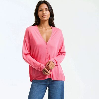 La Redoute Chaqueta de punto fino con cuello de pico y cierre de botones. Talla XS. Color La Redoute Chaqueta de punto fino con cuello de pico y cierre de botones. Talla XS. Color