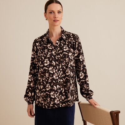 ANNE WEYBURN Blusa con estampado de flores, de manga larga. Color ANNE WEYBURN Blusa con estampado de flores, de manga larga. Color