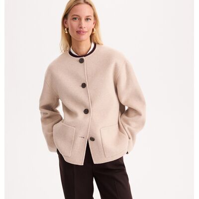 ANNE WEYBURN Chaqueta de paño de lana de alta calidad, corte oversize. Color ANNE WEYBURN Chaqueta de paño de lana de alta calidad, corte oversize. Color