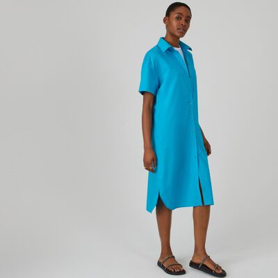 La Redoute Vestido camisero de manga corta. Talla 36. Color La Redoute Vestido camisero de manga corta. Talla 36. Color
