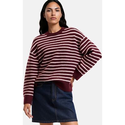 La Redoute Jersey oversize a rayas con cuello redondo, de punto fino. Talla L. Color La Redoute Jersey oversize a rayas con cuello redondo, de punto fino. Talla L. Color