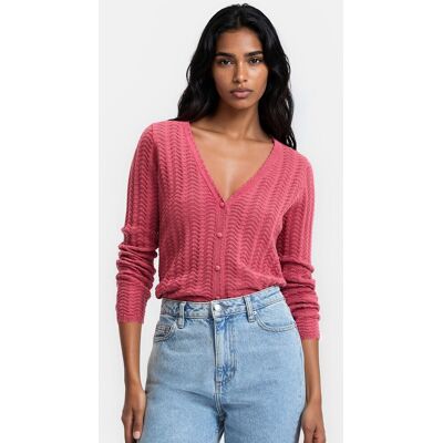 La Redoute Chaqueta de punto fino con cuello de pico y cierre de botones. Talla XL. Color La Redoute Chaqueta de punto fino con cuello de pico y cierre de botones. Talla XL. Color