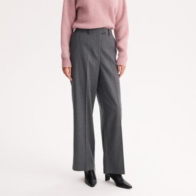 ANNE WEYBURN Pantalones anchos de talle alto, efecto franela. Color ANNE WEYBURN Pantalones anchos de talle alto, efecto franela. Color