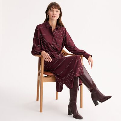 ANNE WEYBURN Vestido corto, estampado gráfico, largo midi. Color ANNE WEYBURN Vestido corto, estampado gráfico, largo midi. Color