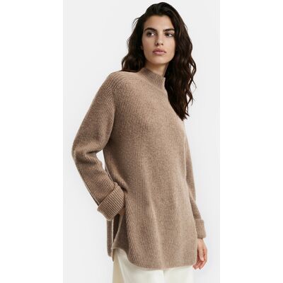 La Redoute Jersey largo de canalé con cuello alto. Talla XS. Color La Redoute Jersey largo de canalé con cuello alto. Talla XS. Color