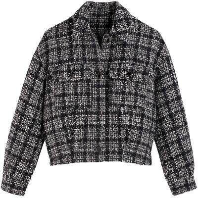 La Redoute Chaqueta corta, de cuadros, corte entallado. Talla XS. Color La Redoute Chaqueta corta, de cuadros, corte entallado. Talla XS. Color