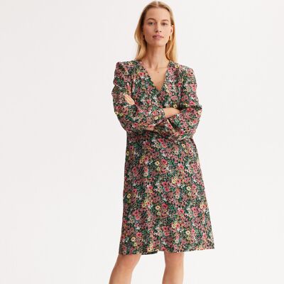 ANNE WEYBURN Vestido recto con estampado de flores, semilargo. Color ANNE WEYBURN Vestido recto con estampado de flores, semilargo. Color