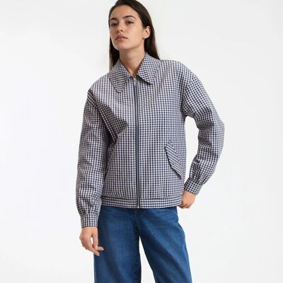 La Redoute Cazadora corta a cuadros con cremallera. Talla L. Color La Redoute Cazadora corta a cuadros con cremallera. Talla L. Color