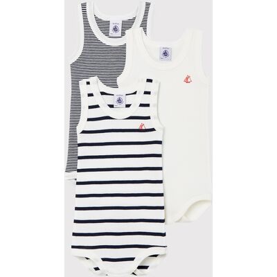 Petit Bateau Lote de 3 bodies sin mangas a rayas. Color Petit Bateau Lote de 3 bodies sin mangas a rayas. Color