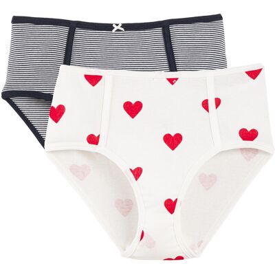 Petit Bateau Lote de 2 braguitas altas de algodón. Color Petit Bateau Lote de 2 braguitas altas de algodón. Color