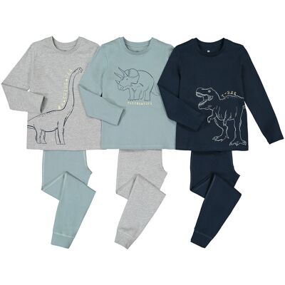 La Redoute Lote de 3 pijamas de algodón con estampado de dinosaurios. Talla 102 cm (4 años). Color La Redoute Lote de 3 pijamas de algodón con estampado de dinosaurios. Talla 102 cm (4 años). Color