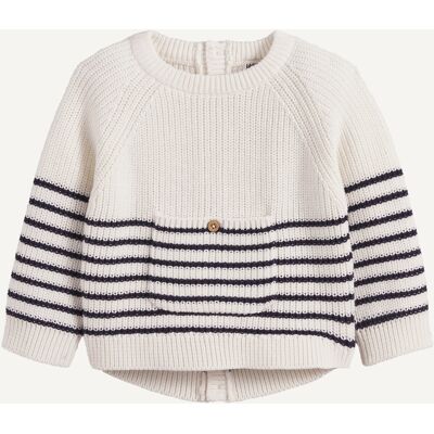 La Redoute Jersey de cuello redondo de punto grueso, espalda abotonada. Talla 74 cm (12 meses). Color La Redoute Jersey de cuello redondo de punto grueso, espalda abotonada. Talla 74 cm (12 meses). Color