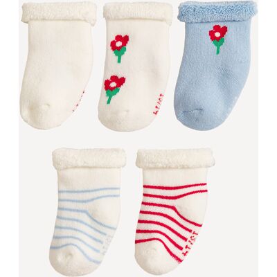 La Redoute Lote de 5 calcetines de flores y rayas. Talla 13/14. Color La Redoute Lote de 5 calcetines de flores y rayas. Talla 13/14. Color