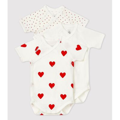Petit Bateau Lote de 3 bodies cruzados de manga corta. Color Petit Bateau Lote de 3 bodies cruzados de manga corta. Color