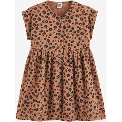 La Redoute Vestido sin mangas con estampado de leopardo, en gasa de algodón. Talla 86 cm (2 años). Color La Redoute Vestido sin mangas con estampado de leopardo, en gasa de algodón. Talla 86 cm (2 años). Color