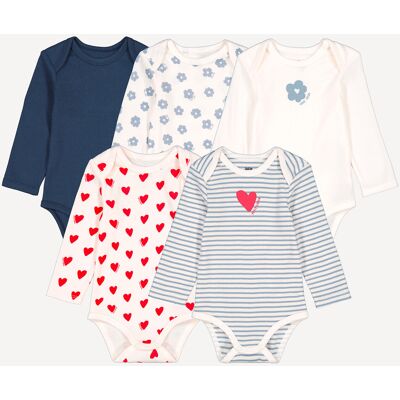 La Redoute Lote de 5 bodis de manga larga con sisa americana. Talla 86 cm (2 años). Color La Redoute Lote de 5 bodis de manga larga con sisa americana. Talla 86 cm (2 años). Color