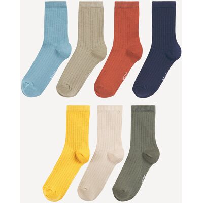 La Redoute Lote de 7 pares de calcetines lisos. Talla 19/22. Color La Redoute Lote de 7 pares de calcetines lisos. Talla 19/22. Color