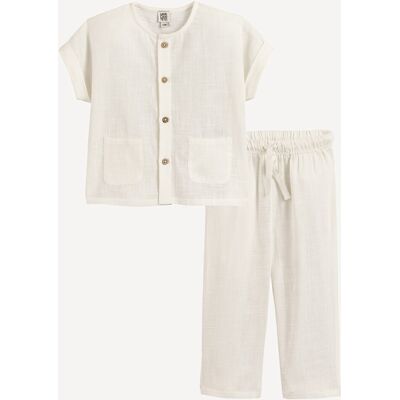 La Redoute Conjunto de ceremonia para bebé, 2 piezas, de gasa de algodón y jersey. Talla 74 cm (12 meses). Color La Redoute Conjunto de ceremonia para bebé, 2 piezas, de gasa de algodón y jersey. Talla 74 cm (12 meses). Color