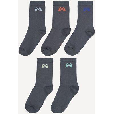 La Redoute Lote de 5 pares de calcetines, tema Gaming. Talla 23/26. Color La Redoute Lote de 5 pares de calcetines, tema Gaming. Talla 23/26. Color