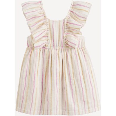 La Redoute Vestido a rayas con volantes. Talla 108 cm (5 años). Color La Redoute Vestido a rayas con volantes. Talla 108 cm (5 años). Color