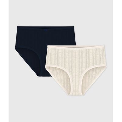 Petit Bateau Lote de 2 braguitas altas de algodón. Color Petit Bateau Lote de 2 braguitas altas de algodón. Color