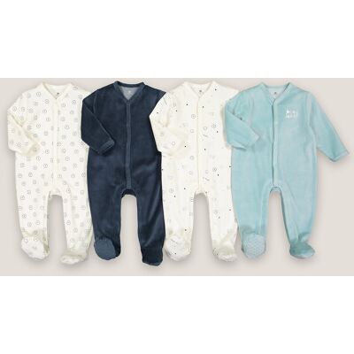 La Redoute Lote de 4 pijamas de 1 pieza de terciopelo. Talla 81 cm (18 meses). Color La Redoute Lote de 4 pijamas de 1 pieza de terciopelo. Talla 81 cm (18 meses). Color