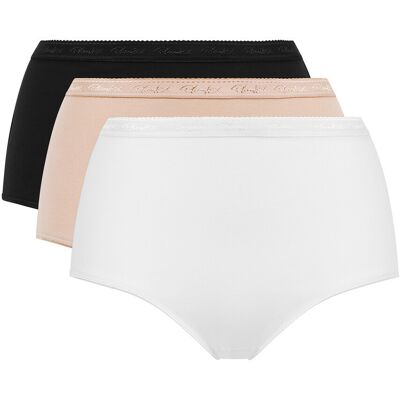 Playtex Lote de 2 bragas maxi + 1 gratis, de algodón orgánico. Color Playtex Lote de 2 bragas maxi + 1 gratis, de algodón orgánico. Color