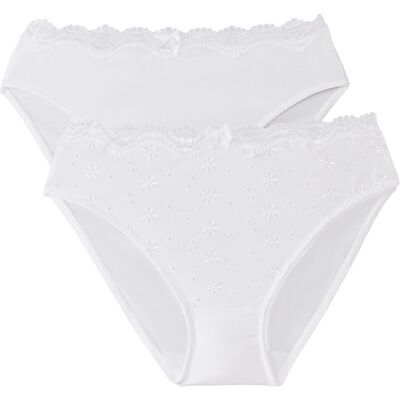La Redoute Lote de 2 bragas de algodón bordado Galya. Talla 38/40. Color La Redoute Lote de 2 bragas de algodón bordado Galya. Talla 38/40. Color