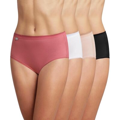 Playtex Lote de 4 bragas midi de algodón. Color Playtex Lote de 4 bragas midi de algodón. Color