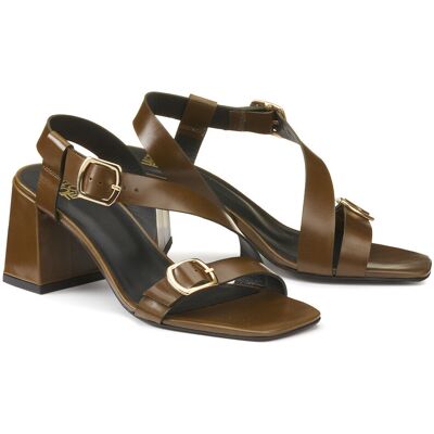 La Redoute Sandalias de piel con hebillas, tacón alto. Talla 36. Color La Redoute Sandalias de piel con hebillas, tacón alto. Talla 36. Color