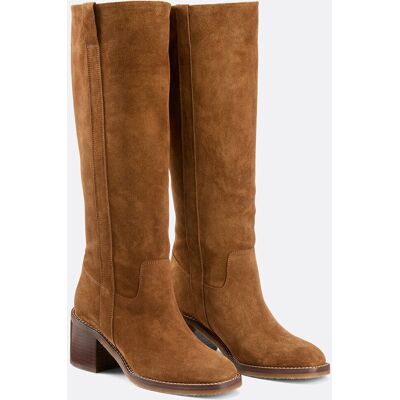 La Redoute Botas de tacón ancho, de ante. Talla 36. Color La Redoute Botas de tacón ancho, de ante. Talla 36. Color