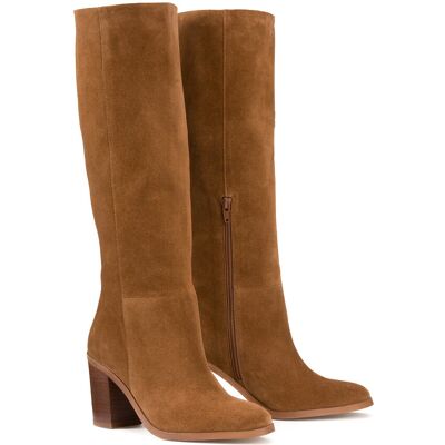 La Redoute Botas de tacón en piel de ante, FLORIE Signature. Talla 42. Color La Redoute Botas de tacón en piel de ante, FLORIE Signature. Talla 42. Color