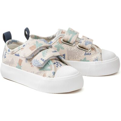 La Redoute Zapatillas de tela con cierre de velcro y estampado de dinosaurios. Talla 20. Color La Redoute Zapatillas de tela con cierre de velcro y estampado de dinosaurios. Talla 20. Color
