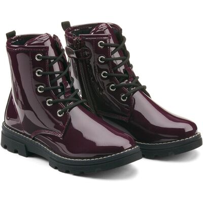 La Redoute Botines de charol con cremallera y cordones. Talla 35. Color La Redoute Botines de charol con cremallera y cordones. Talla 35. Color