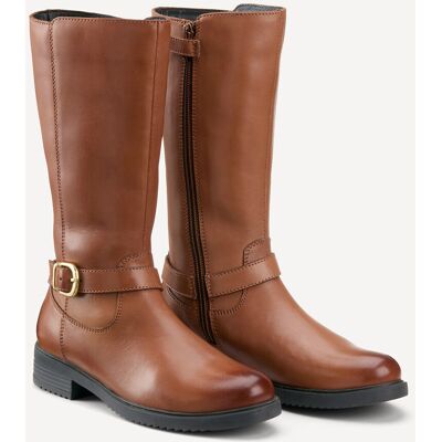 La Redoute Botas de piel con cremallera estilo jinete. Talla 38. Color La Redoute Botas de piel con cremallera estilo jinete. Talla 38. Color